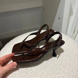 Elegant Brown Women's Heeled Sandals